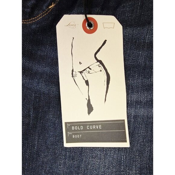 Levi's Size 27X30 Womens Bold Curve Bootcut Blue Denim 5 Pocket Logo Jeans NWT - Picture 9 of 14